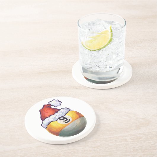 9 ball WeihnachtsRed Hat Untersetzer (Seite)