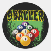 9 BALLER RUNDER AUFKLEBER (Vorderseite)