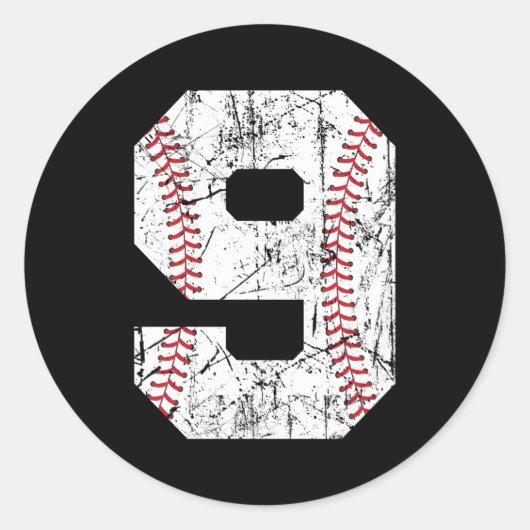 9. Baseball 9. Runder Aufkleber (Vorderseite)