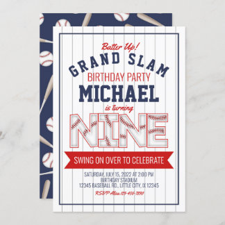 9. Baseball Geburtstagsfeier Einladung