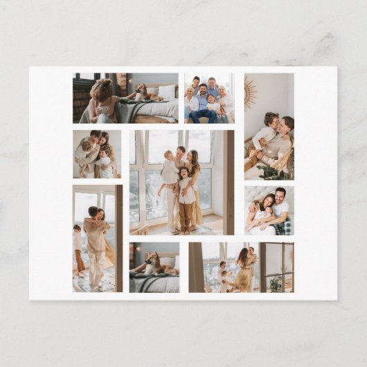 9 Benutzerdefinierte Fotomaterial Personalisieren Feiertagspostkarte (Vorderseite)