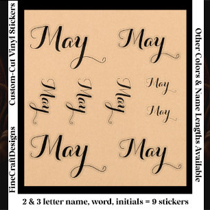 9 benutzerdefinierter Name Wort, 2-3 Buchstaben El Aufkleber