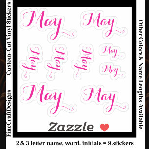 9 benutzerdefinierter Name Wort, 2-3 Buchstaben El Aufkleber