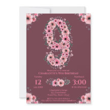 9. Big Birthday Girl Pink Blume Green Folies