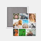 9 Bild Collage Magnet Vorlage Weiß Gerahmt (Vorderseite/Rückseite)