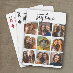 9 Bilder Collage - Schwarz und Weiß Spielkarten