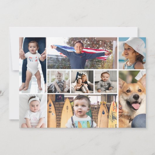 9 Bildfoto Collage Einladung (Vorderseite)