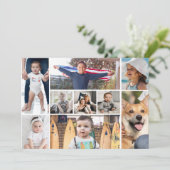 9 Bildfoto Collage Einladung (Stehend Vorderseite)