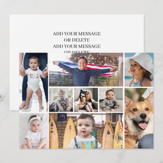 9 Bildfoto Collage Einladung (Vorne/Hinten)