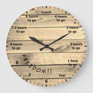 9 bis 5 Arbeitsstunden Countdown bis Freedom Wood Große Wanduhr