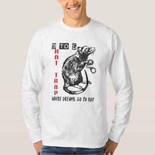 9 bis 5 Rat Trap Anti-Work Rat in Handschellen T-Shirt