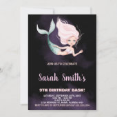9. Blond Mermaid Geburtstag Einladungen (Vorderseite)