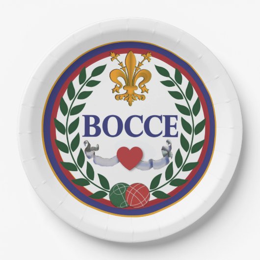 9" BOCCE PAPPTELLER (Vorderseite)