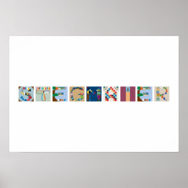 9-Buchstaben Name Board Game Alphabet Poster