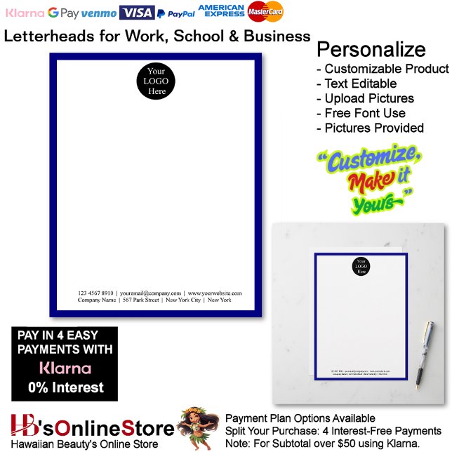 9 Business Blue Logo Letterhead Business Brand  Briefbogen (9 Business Blue Logo Letterhead Business Brand Name.)