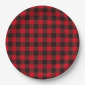 9" Checkered Round Paper Plate  Pappteller (Vorderseite)