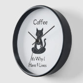 9 Coffe Cat Clock Uhr (Winkel)