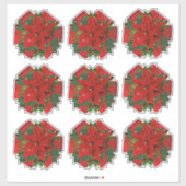 9 Crush Proof Poinsettia Gift Wrap Bows 4 Mailing Aufkleber (Blatt)