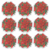 9 Crush Proof Poinsettia Gift Wrap Bows 4 Mailing Aufkleber (Vorderseite)