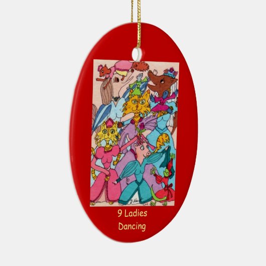 9 Damen-Tanzen Keramikornament (Rechts)