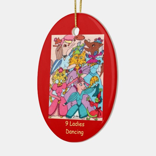 9 Damen-Tanzen Keramikornament (Links)