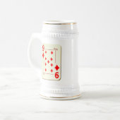 9 der Diamant-Spielkarte Bierglas (Vorderseite Links)
