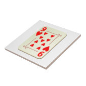 9 der Herz-Spielkarte Fliese (Seite)