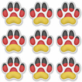9 Deutsche Dog Paw Prints Aufkleber (Vorderseite)