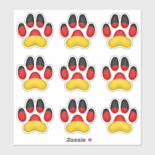 9 Deutsche Dog Paw Prints Aufkleber