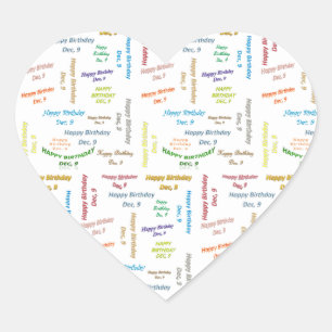 9. Dezember Herz-Aufkleber