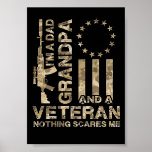 9 Distressed Betsy Ross Camo Ich bin ein Dad Großv Poster