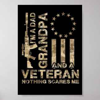 9 Distressed Betsy Ross Camo Ich bin ein Dad Großv Poster