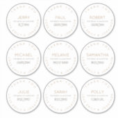 9 Einzelnamen Vielen Dank Brautparty groß Aufkleber (Vorderseite)