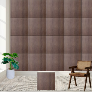 #9 Elegante Dark Brown Wood Grain Keramik Tile Fliese