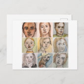 9 faces (# 3) Postcard Postkarte (Vorne/Hinten)