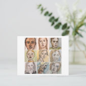 9 faces (# 3) Postcard Postkarte (Stehend Vorderseite)