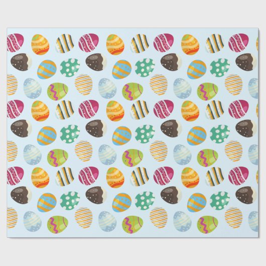 9 farbige Ostereier Geschenkpapier (Flach)