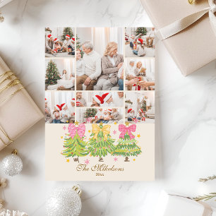 9 Foto Bright Ribbon Tree Holiday Family Feiertagskarte