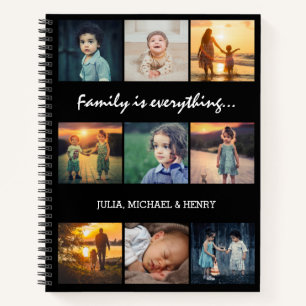 9 Foto Collage Benutzerdefinierter Text Familie is Notizblock