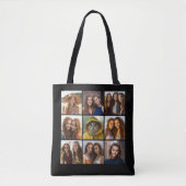 9 Foto-Collage Benutzerdefiniertes Monogramm Hinte Tasche (Vorderseite)