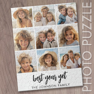 9 Foto-Collage Bestes Jahr bisher Schwarze Kalligr Puzzle