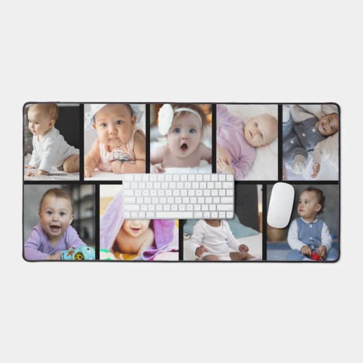 9 Foto Collage Custom Gift Schreibtischunterlage (Tastatur & Maus)