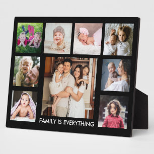 9 Foto-Collage Familie ist alles Zitat Schwarz Fotoplatte
