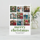 9 Foto Collage Frohe Weihnachten grüne Süßigkeiten (Stehend Vorderseite)