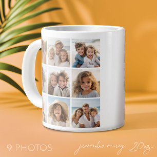 9-Foto-Collage - Gleiche Fotos auf beiden Seiten Jumbo-Tasse