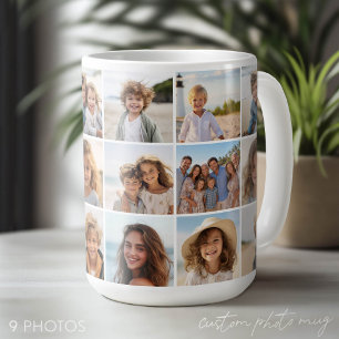 9-Foto-Collage - Gleiche Fotos auf beiden Seiten Kaffeetasse