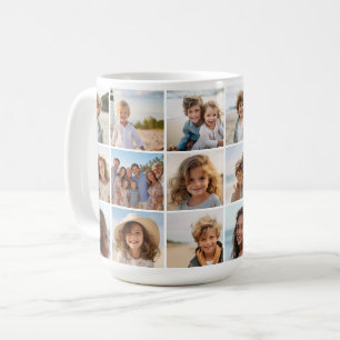 9-Foto-Collage - Gleiche Fotos auf beiden Seiten Kaffeetasse