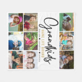 9 Foto Collage Grandkids machen lebensgroßes Zitat Fleecedecke (Vorderseite (Horizontal))