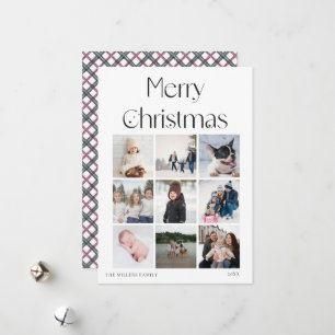 9 Foto Collage Grid elegante Weihnachtskarte Feiertagskarte