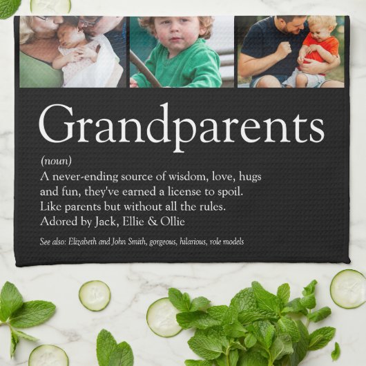 9 Foto Collage Großeltern Definition Geschirrtuch (Gefaltet)